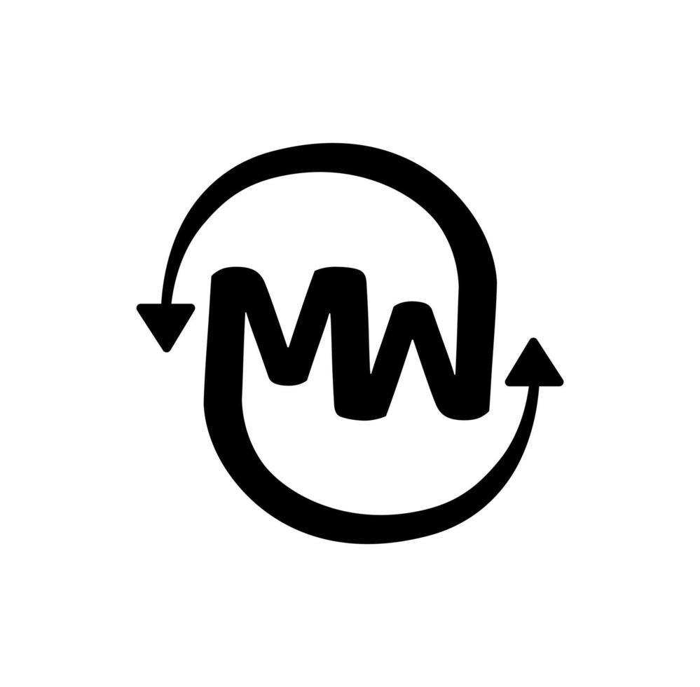 'MW' letters monogram. MW company initial letters monogram. vector
