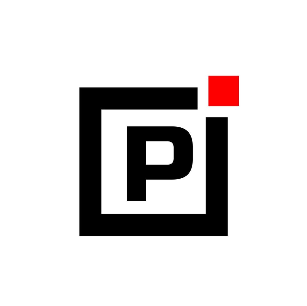 p con dos cuadrados. monograma de la empresa p. vector