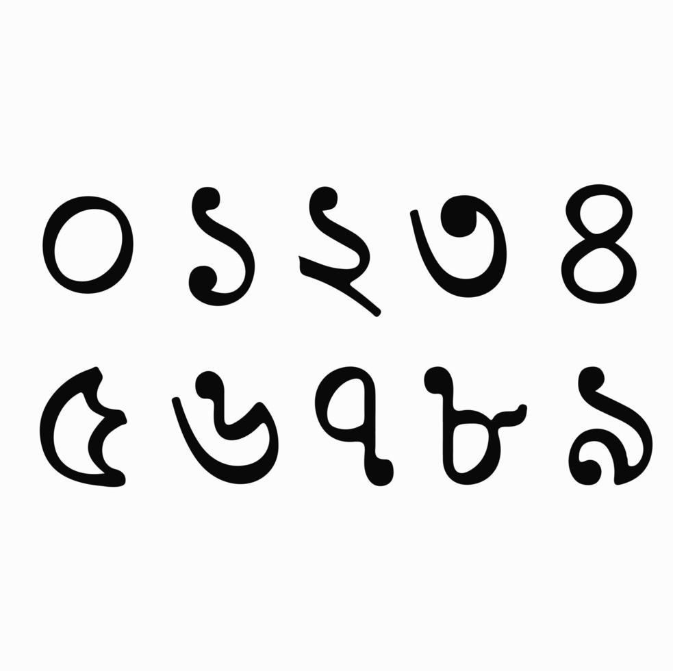 0 to 9 Bengali script Numbers. Bengali language Numbers vector