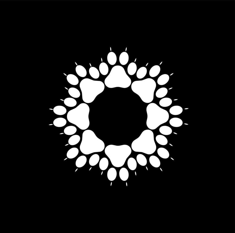 Tiger foot print icon. Tiger paw print symbol unit. vector