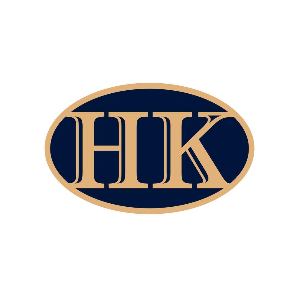 'HK' company monogram. HK company initial letters. vector