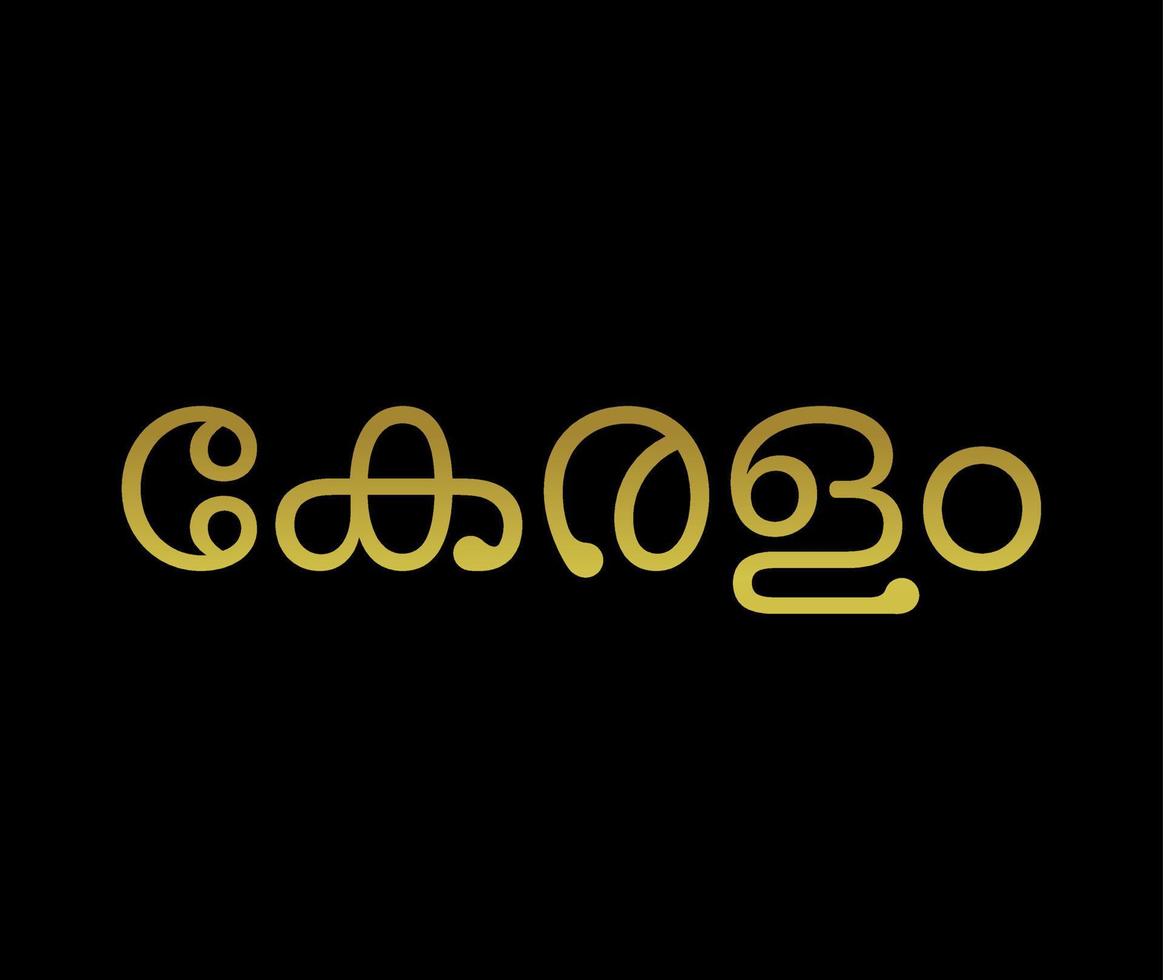 Kerala escrito en escritura malayalam. tipografía kerala malayalam. vector