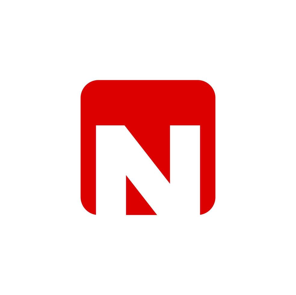 n monograma de letras de empresa. logotipo de la empresa n con color rojo. n tipografía. vector