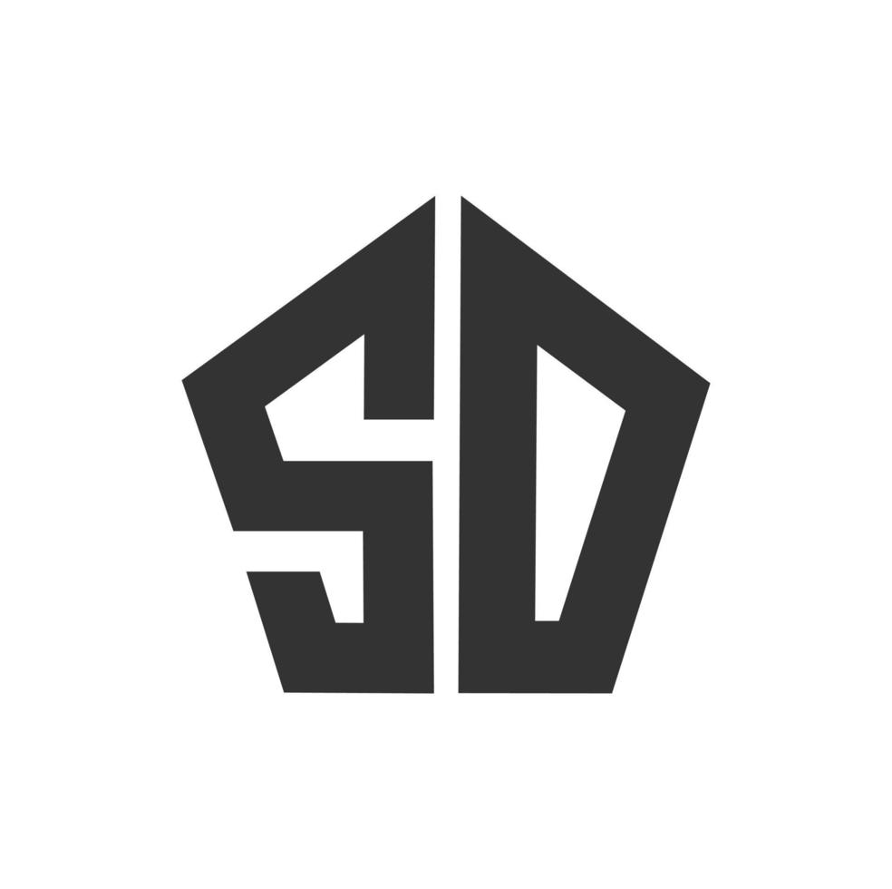 SD letters in pentagon. SD monogram and pentagon. SD company logo. vector