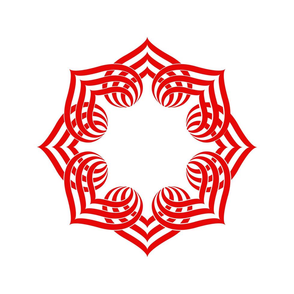 An abstract hearts decorative lines circle vector