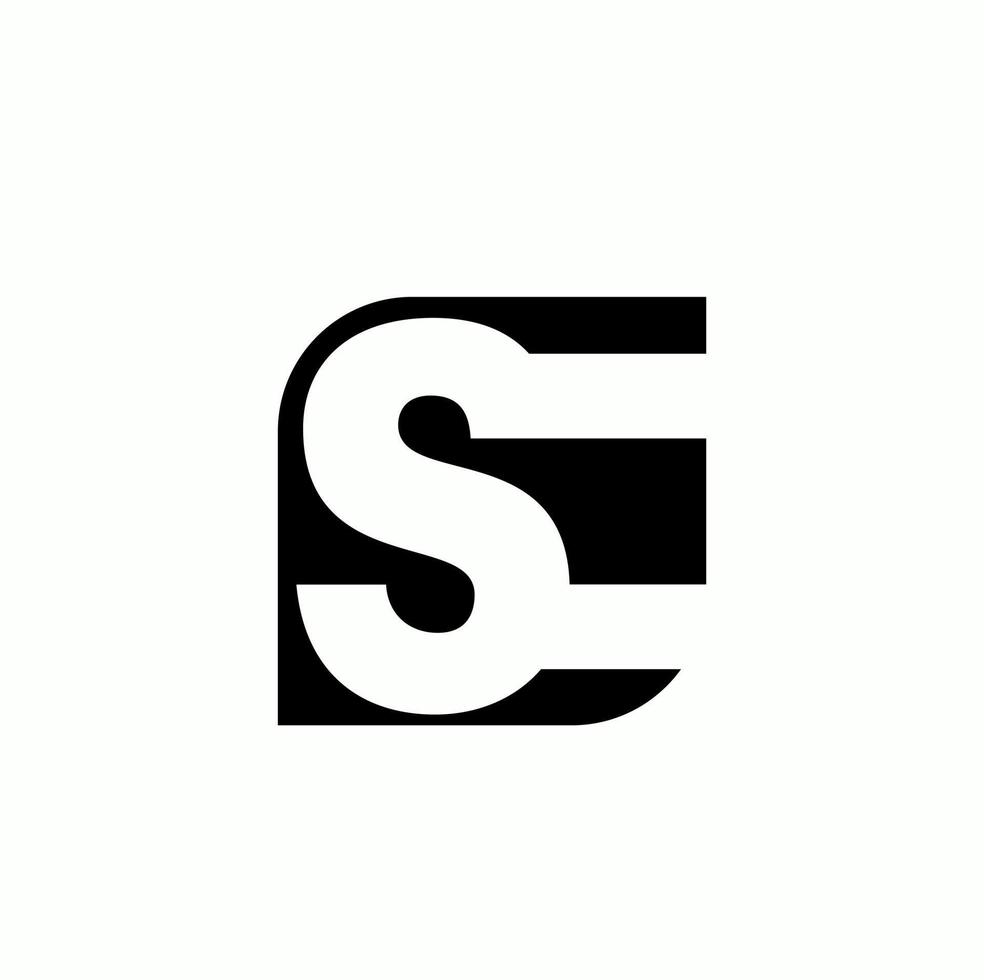 SE company initial letters monogram. SE logo typography. SE overlapped each other. vector