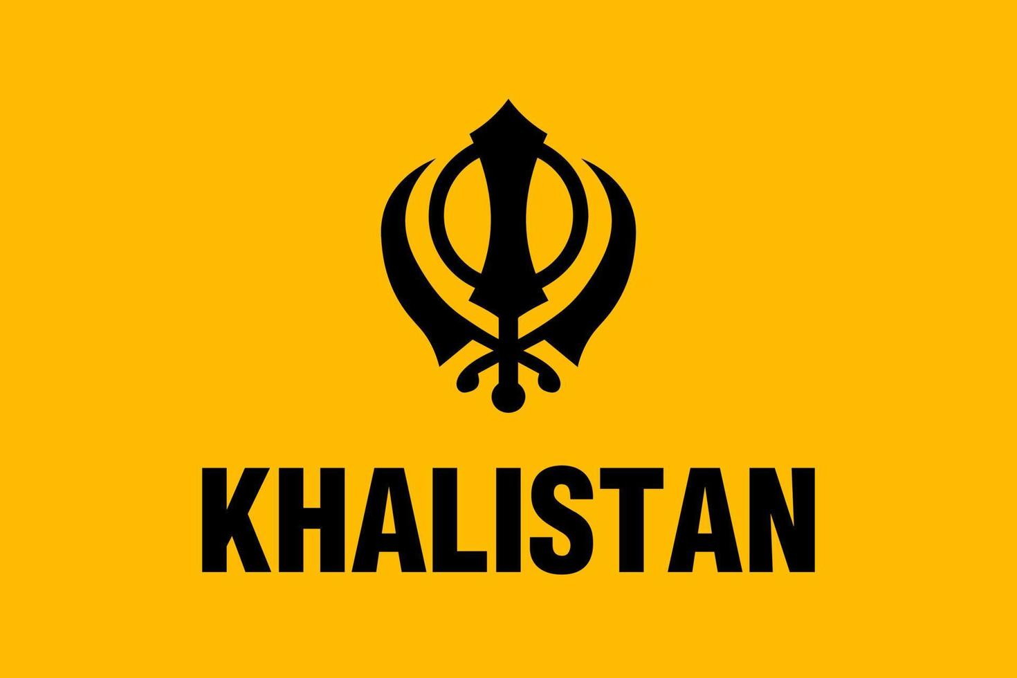 Khalistan Flag with a Sikh holy symbol. Some Indian Punjabi Sikh people want a new Independent country that name will be Khalistan and it's an unconstitutional Flag vector
