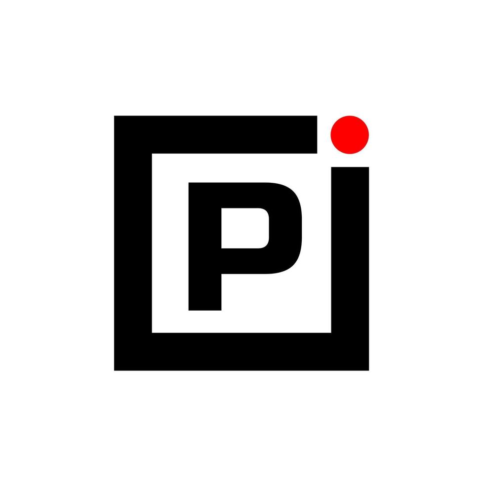 P company logo. P with red dot. P initial letters monogram. vector