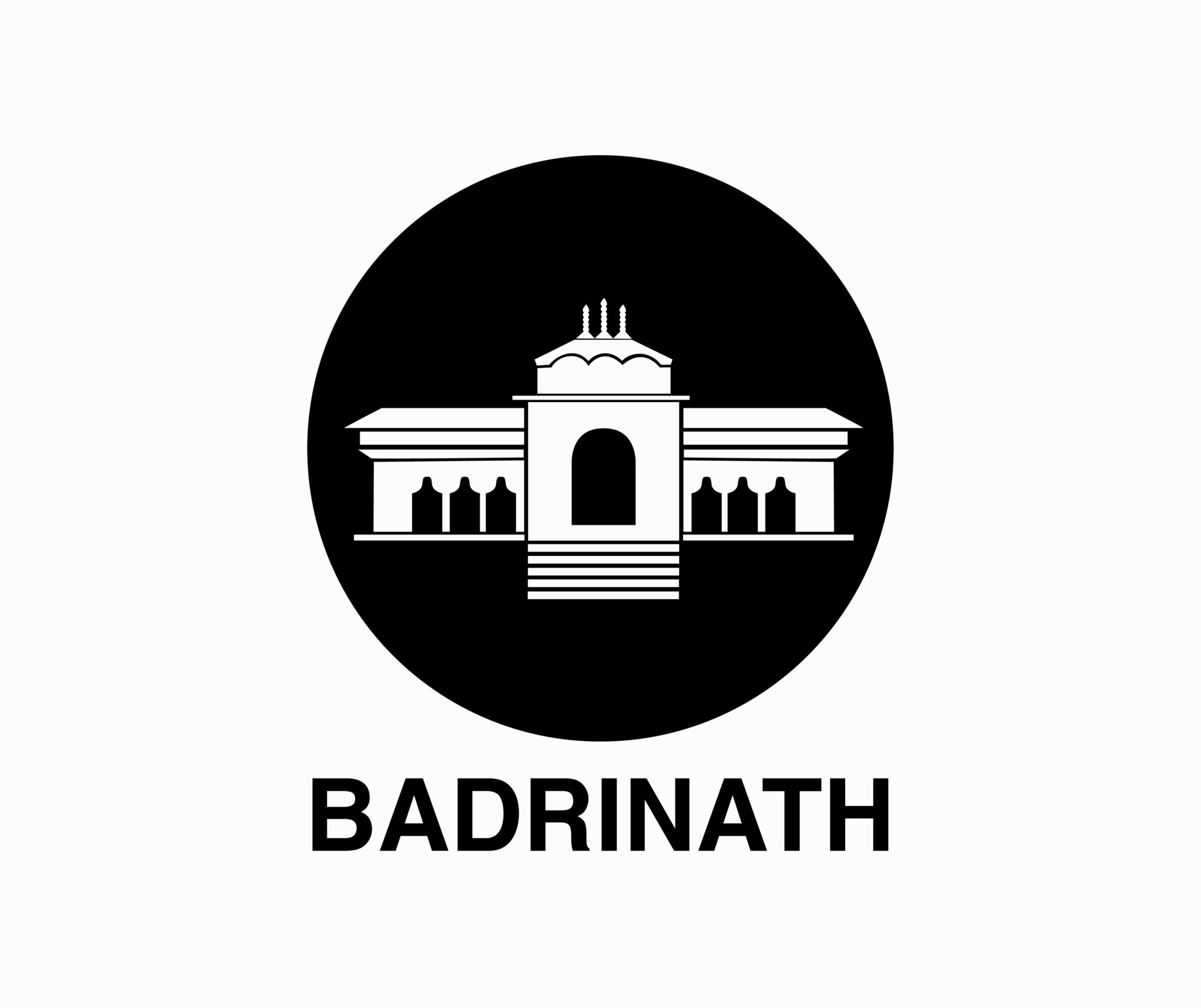 Lord Badrinath temple vector icon. Badrinath is a most holy place in