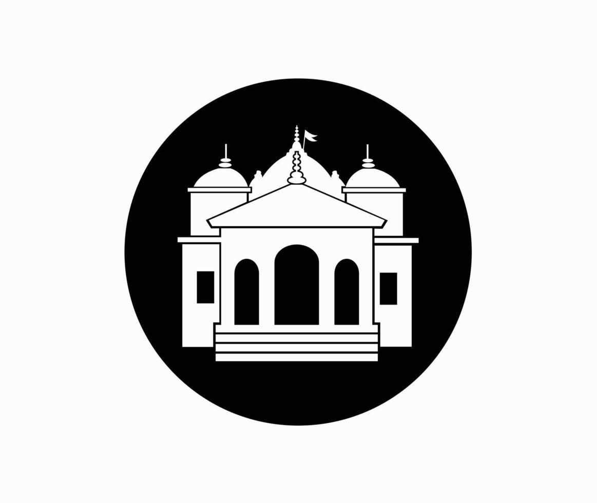 icono de vector de templo gangotri. gangotri es un lugar sagrado en el dharma hindú en la mayoría de los 4 pasos sagrados.