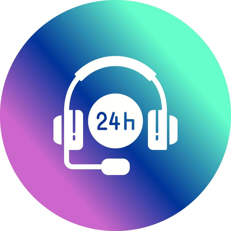 24 Hours Support Vector Icon