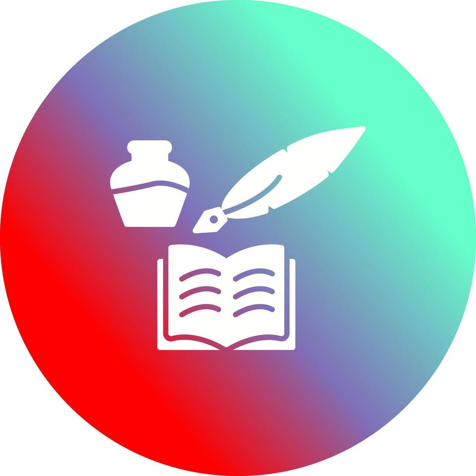 Unique Quill and Book Vector Icon