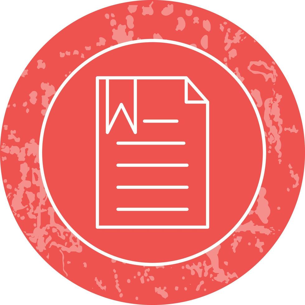 Unique Bookmarked Document Vector Icon