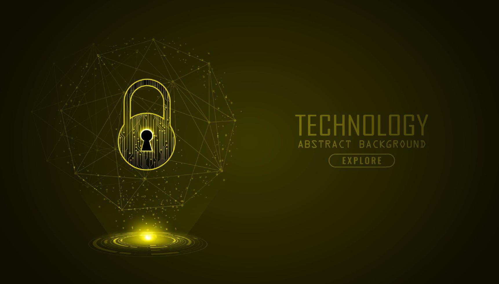 Modern Cybersecurity Technology Background with padlock vector