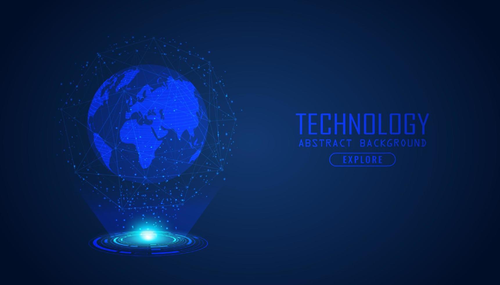 Modern Holographic Globe on Technology Background vector