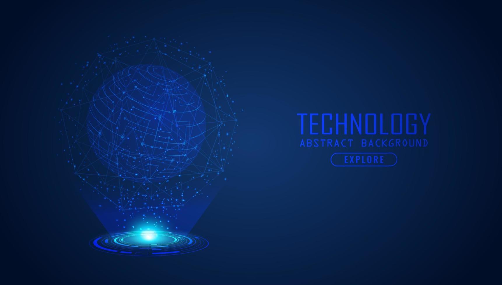 Modern Holographic Globe on Technology Background vector