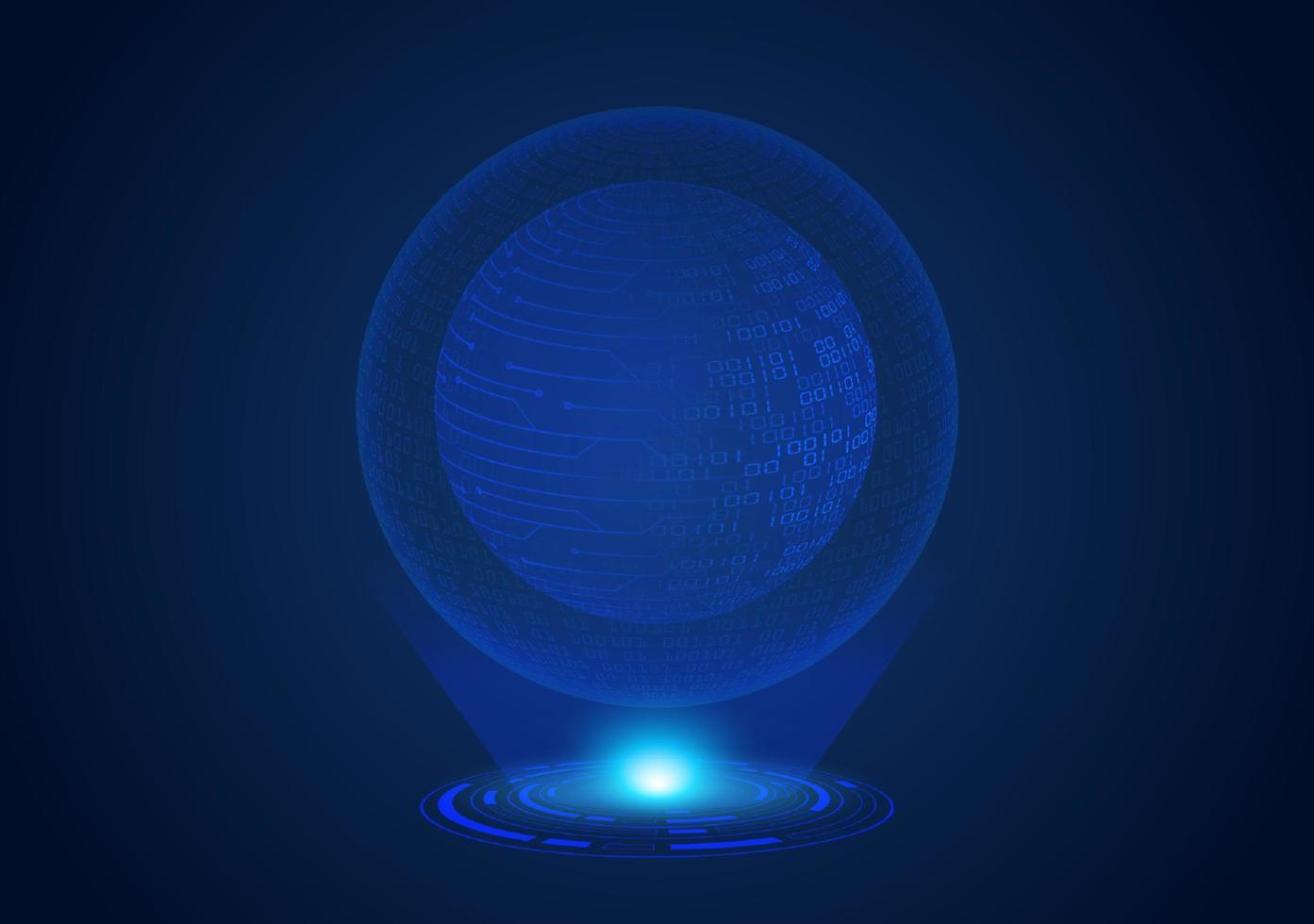 globo holográfico moderno azul vector