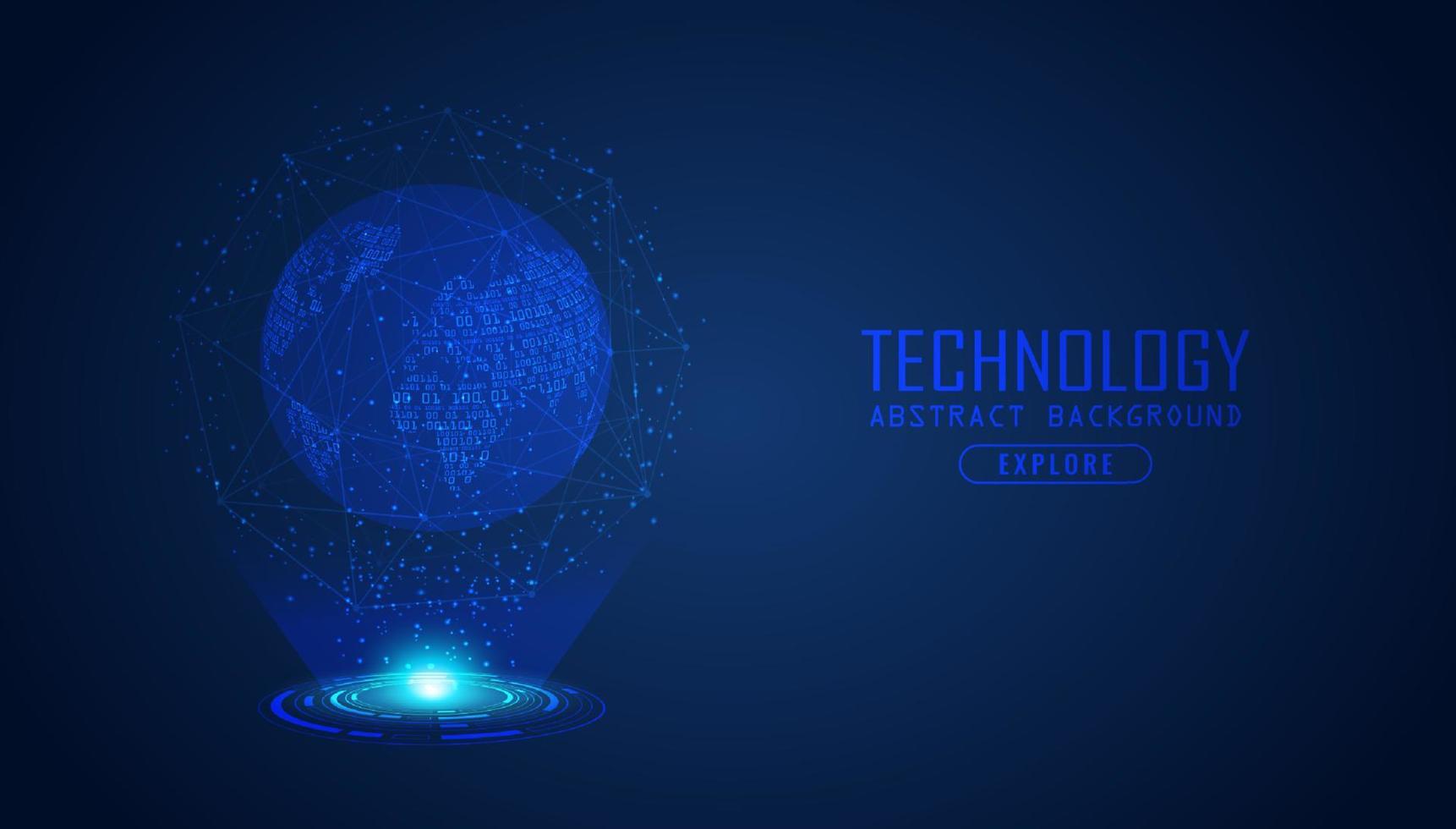 Modern Holographic Globe on Technology Background vector