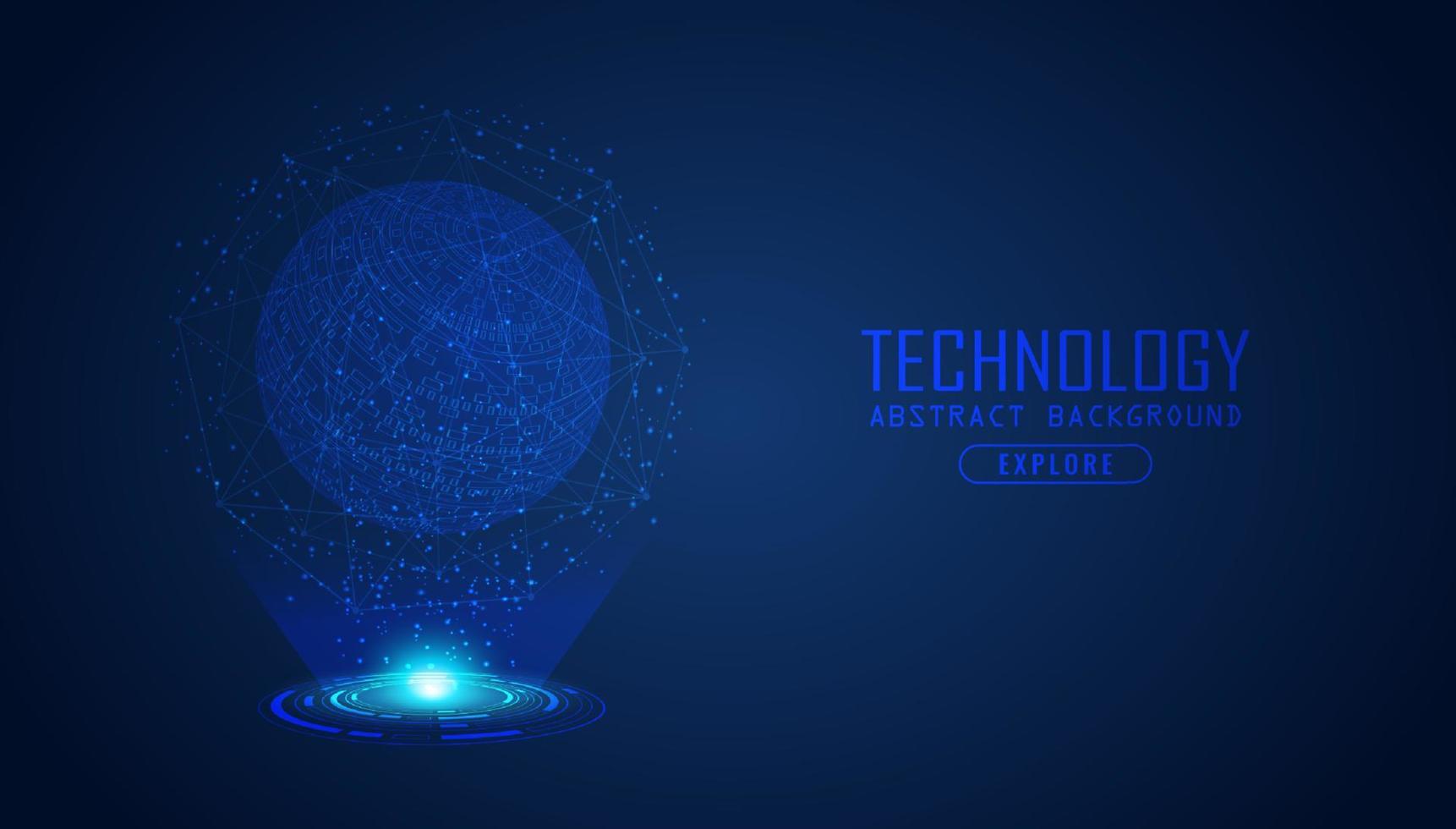 Modern Holographic Globe on Technology Background vector