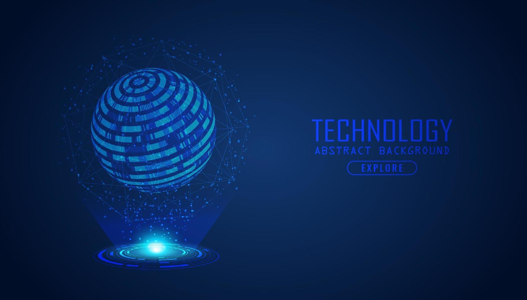 Modern Holographic Globe on Technology Background vector