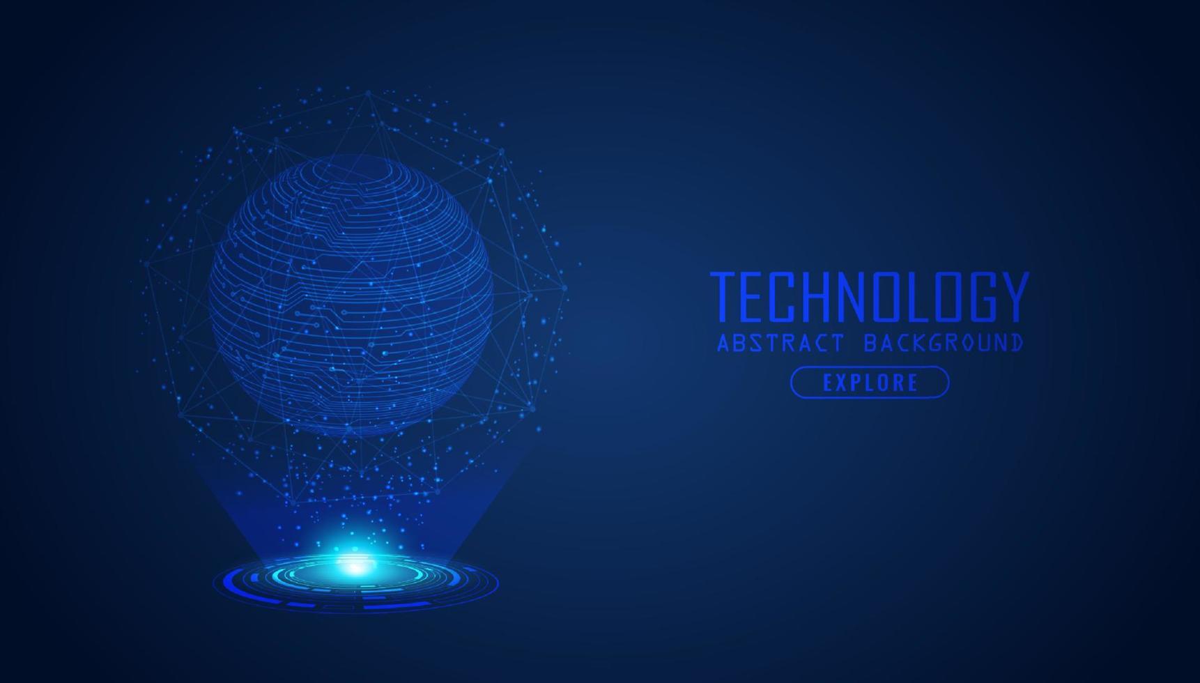 globo holográfico moderno sobre fondo de tecnología vector