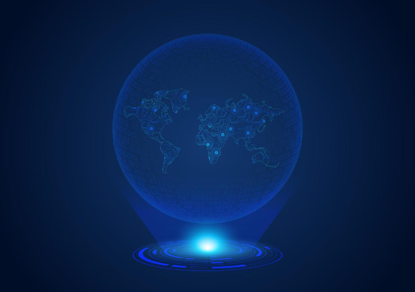 Blue Modern Holographic Globe vector