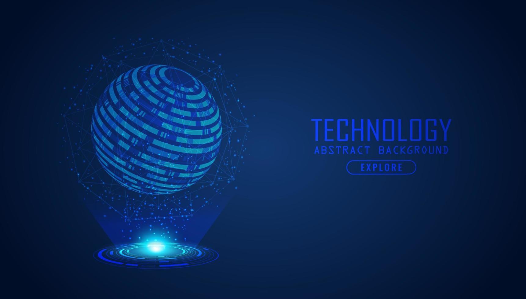 Modern Holographic Globe on Technology Background vector