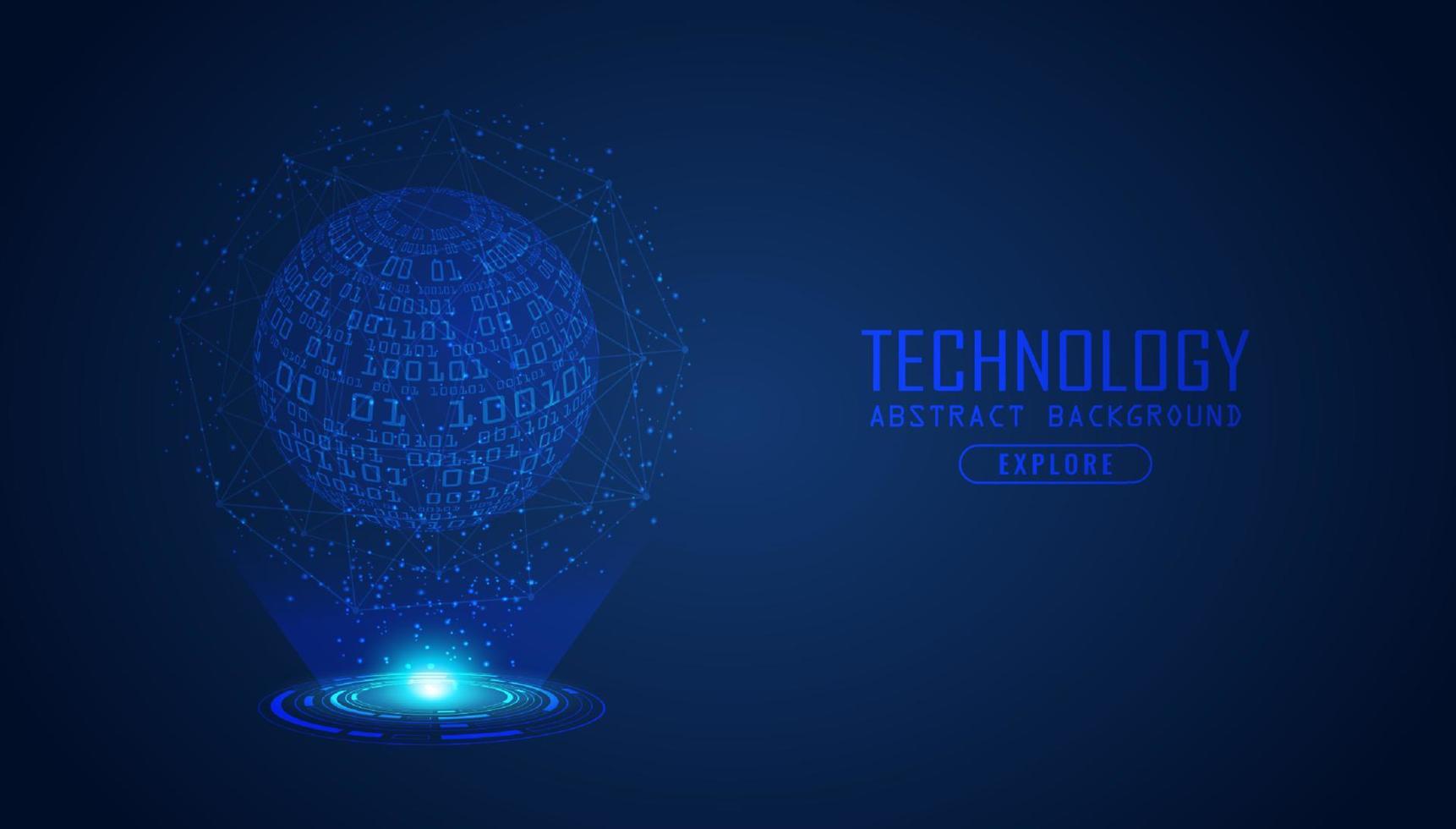 Modern Holographic Globe on Technology Background vector