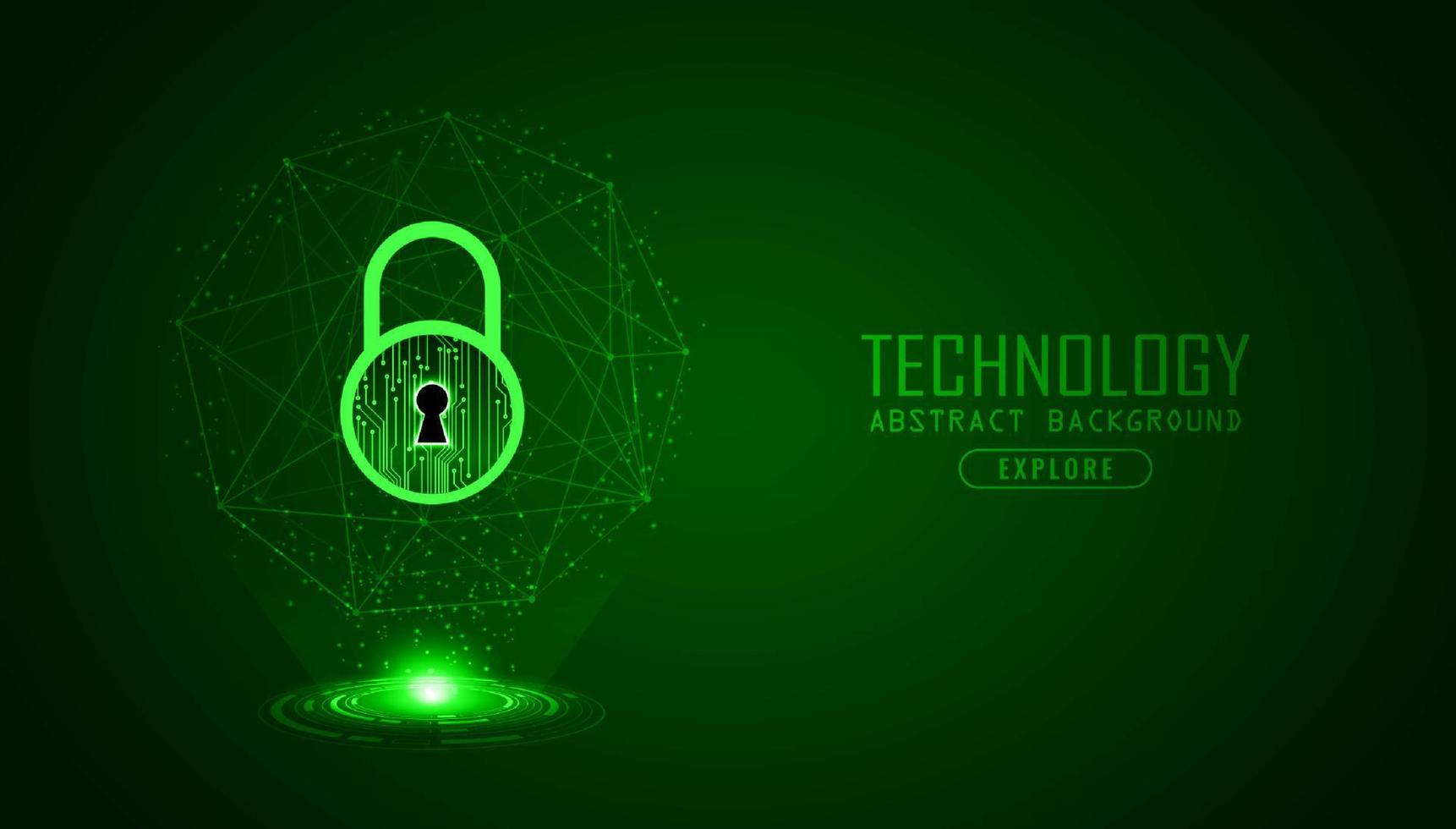 Modern Cybersecurity Technology Background with padlock vector