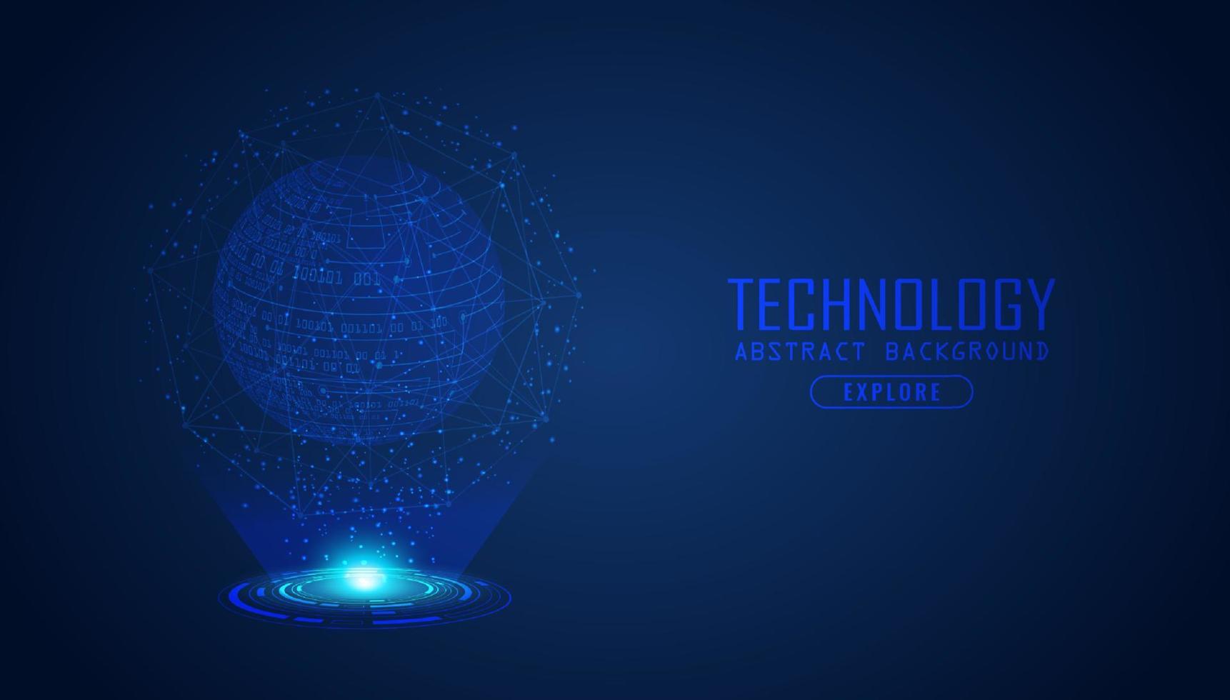 globo holográfico moderno sobre fondo de tecnología vector