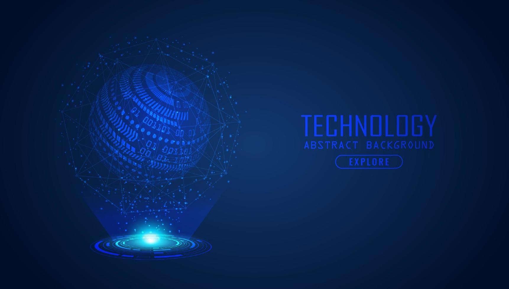 Modern Holographic Globe on Technology Background vector