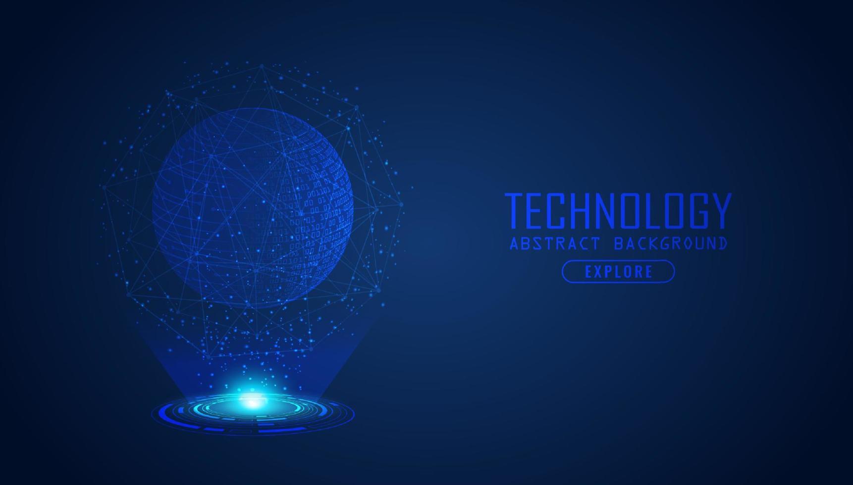 Modern Holographic Globe on Technology Background vector