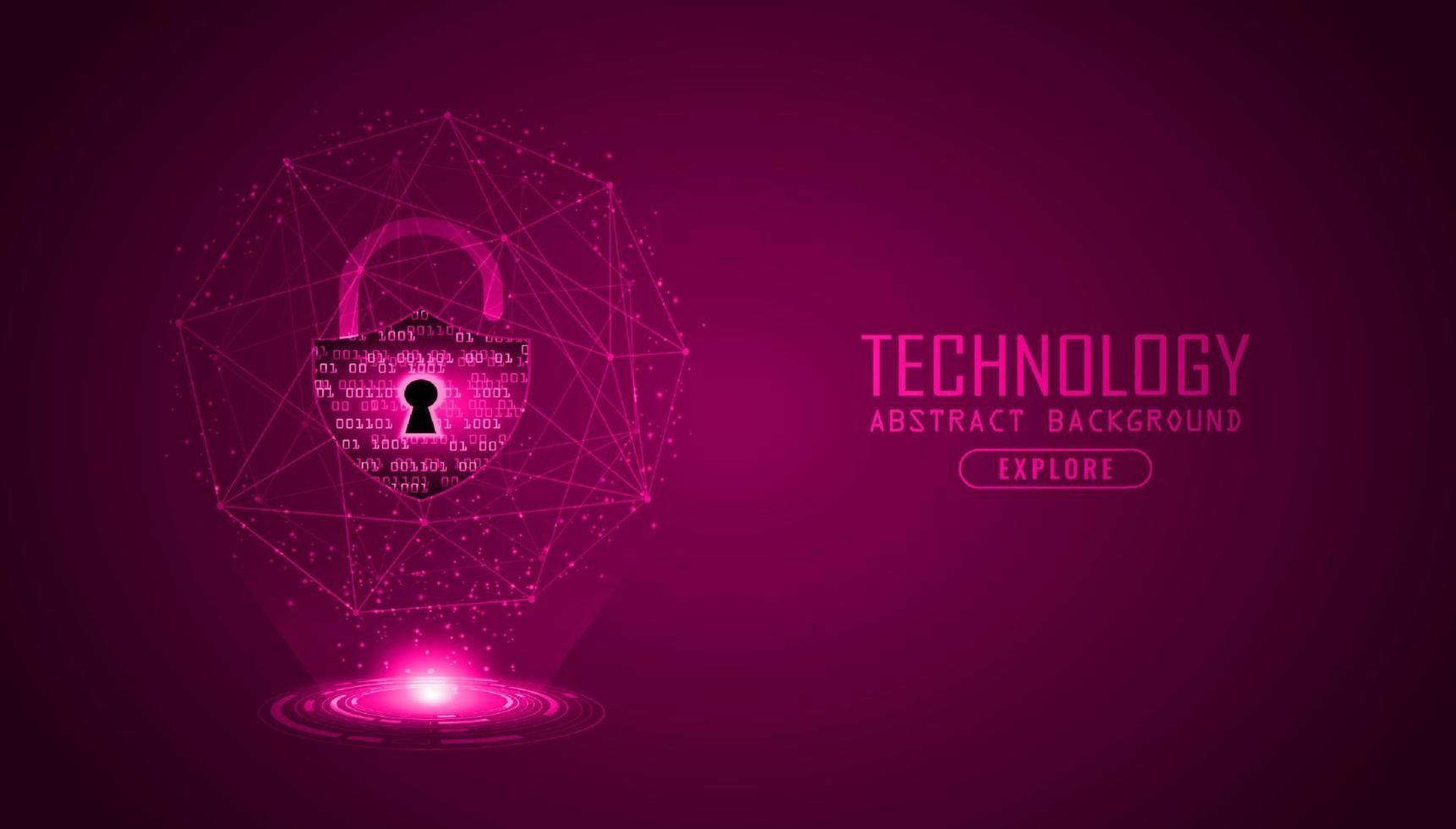 Modern Cybersecurity Technology Background with padlock vector