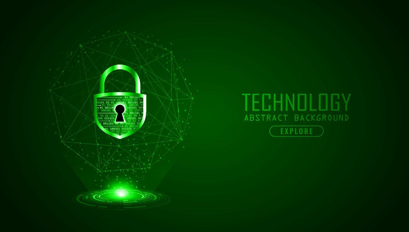 Fondo de tecnología de ciberseguridad moderna con candado vector