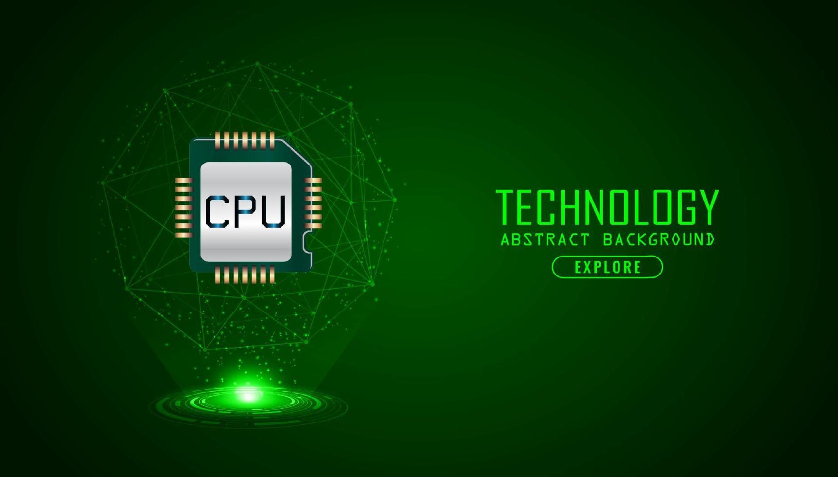 fondo de tecnología de ciberseguridad moderna con chip de cpu vector