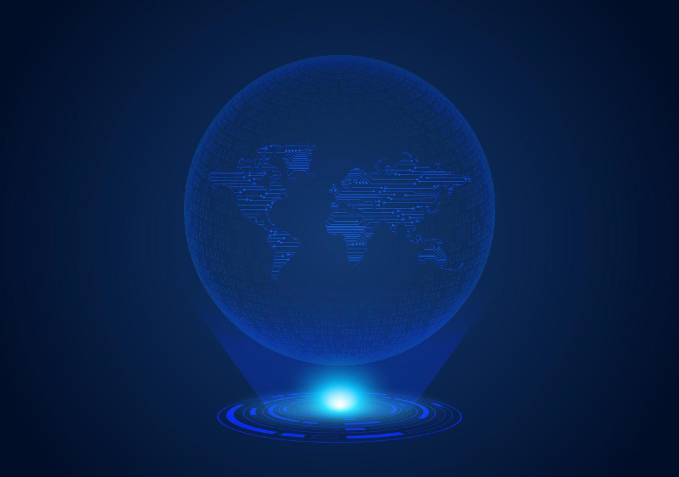 globo holográfico moderno azul vector