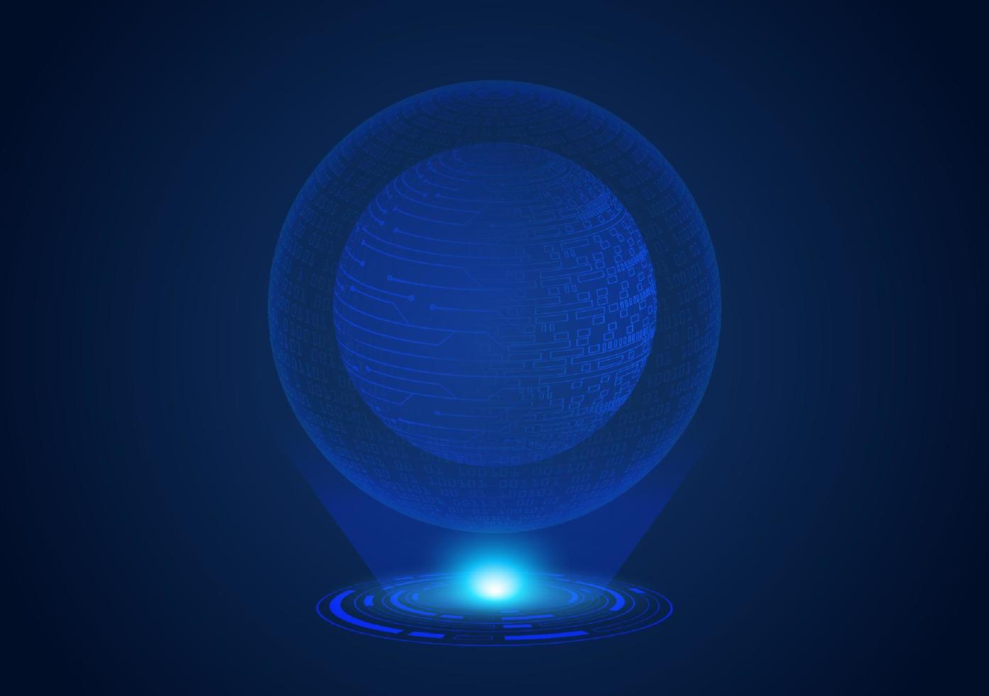 globo holográfico moderno azul vector