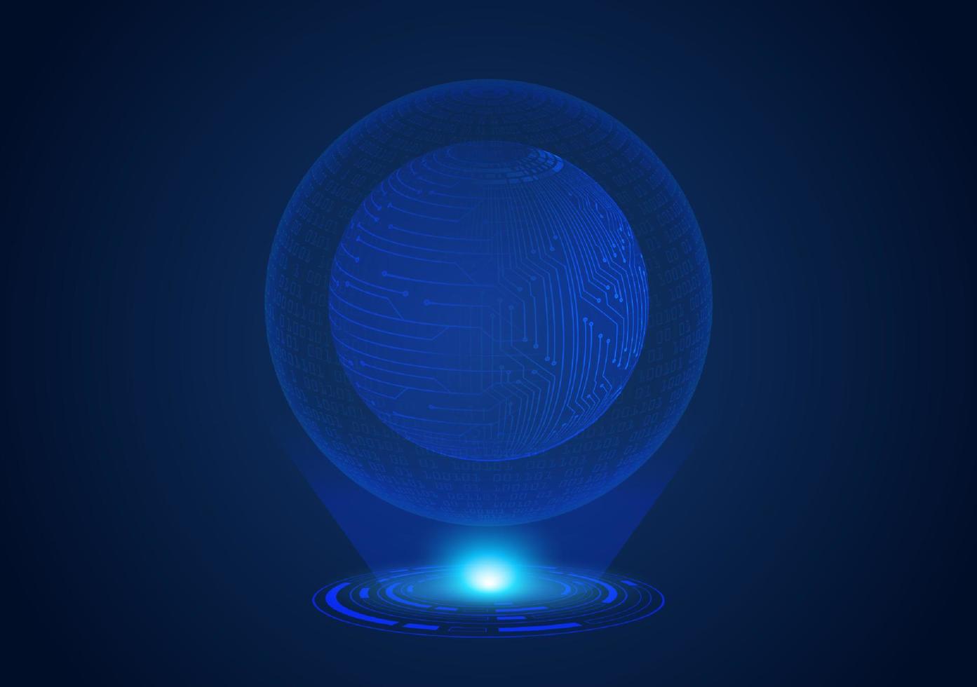 globo holográfico moderno azul vector