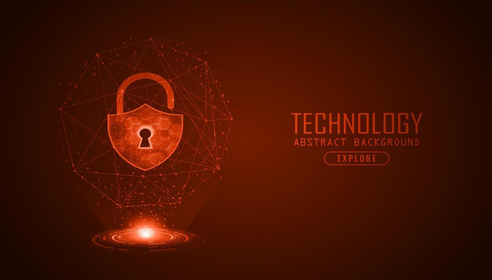 Fondo de tecnología de ciberseguridad moderna con candado vector