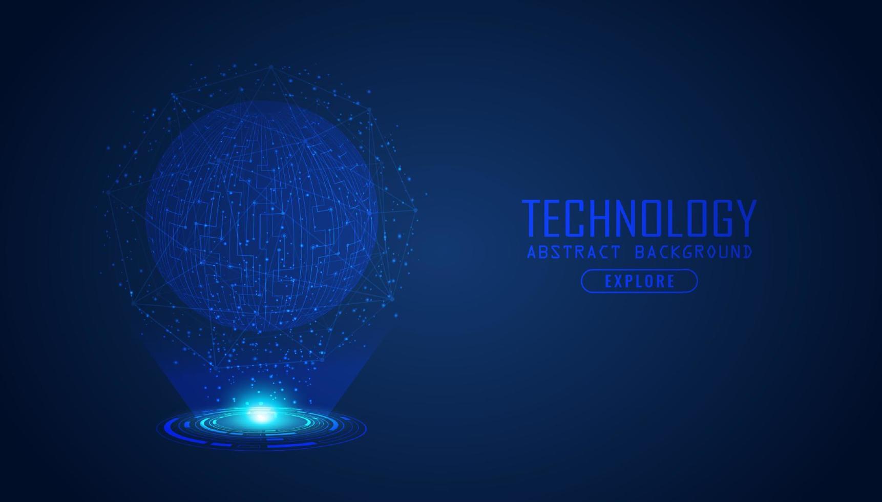 Modern Holographic Globe on Technology Background vector