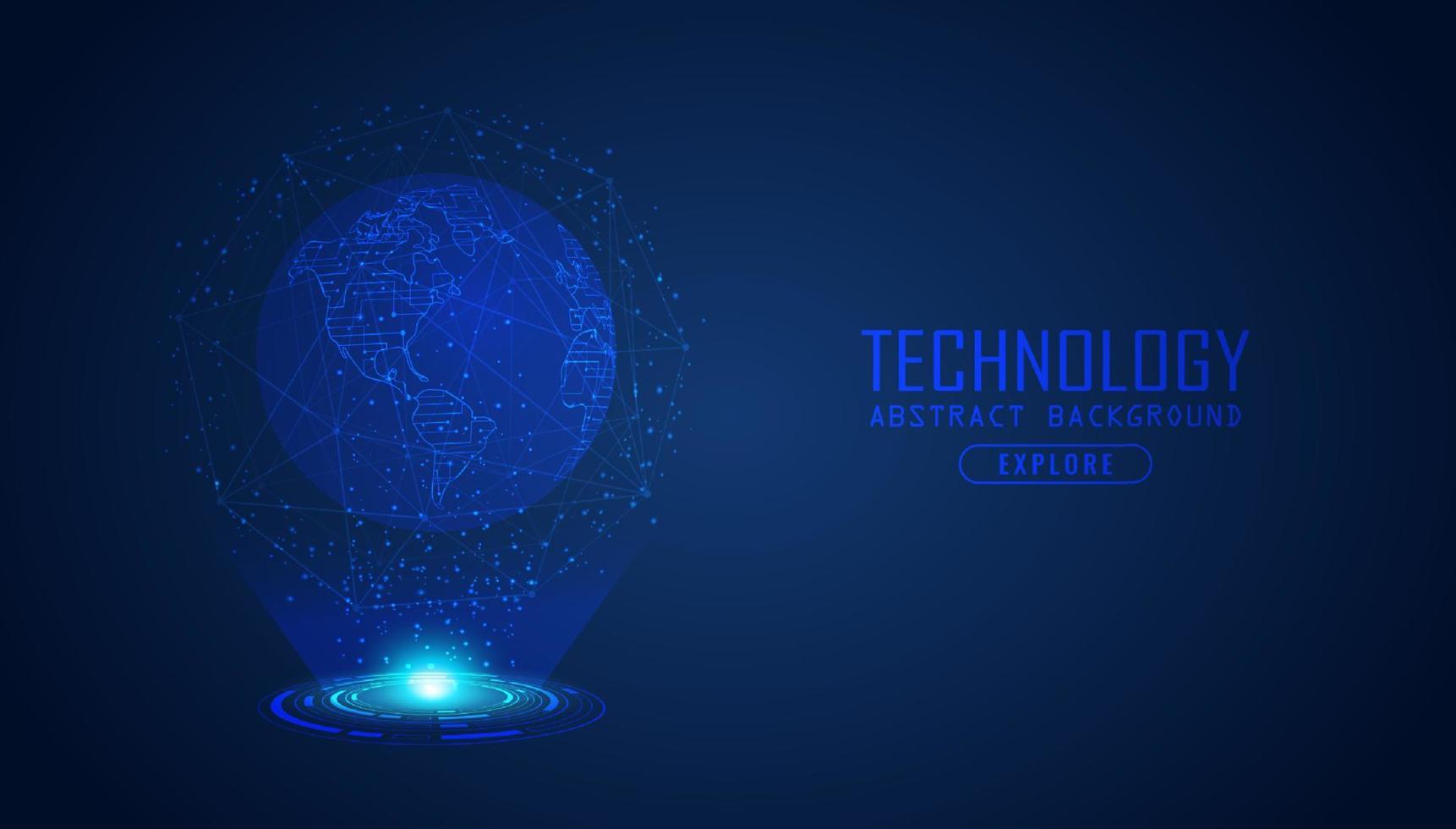 Modern Holographic Globe on Technology Background vector