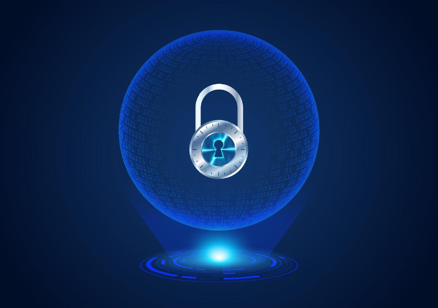 Modern Holographic Globe padlock vector