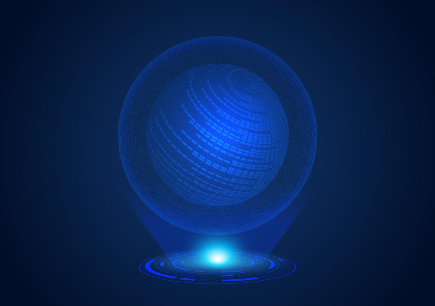 globo holográfico moderno azul vector