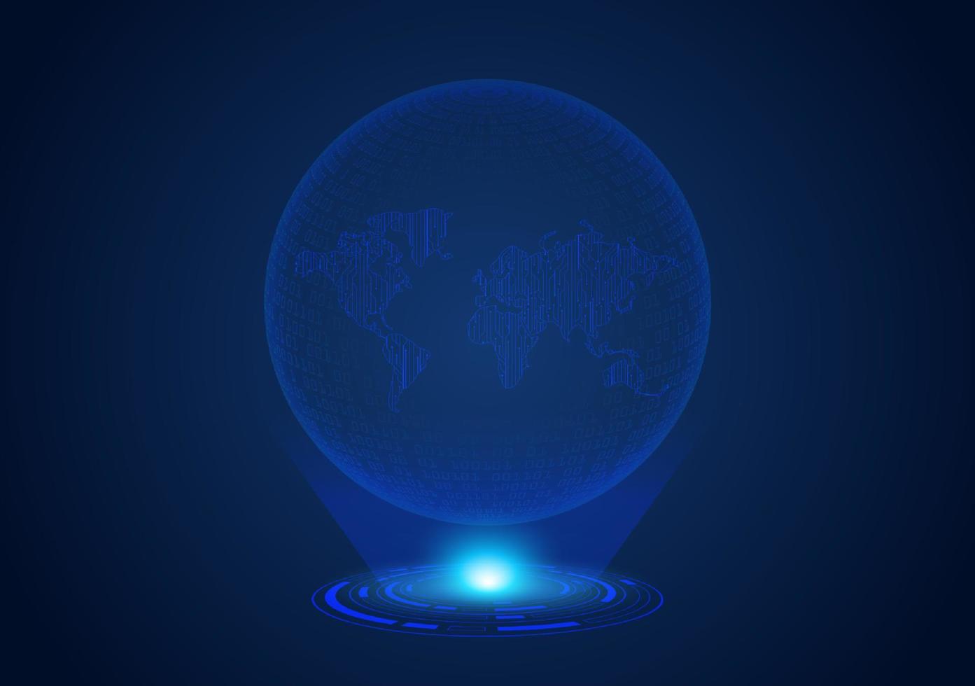 globo holográfico moderno azul vector