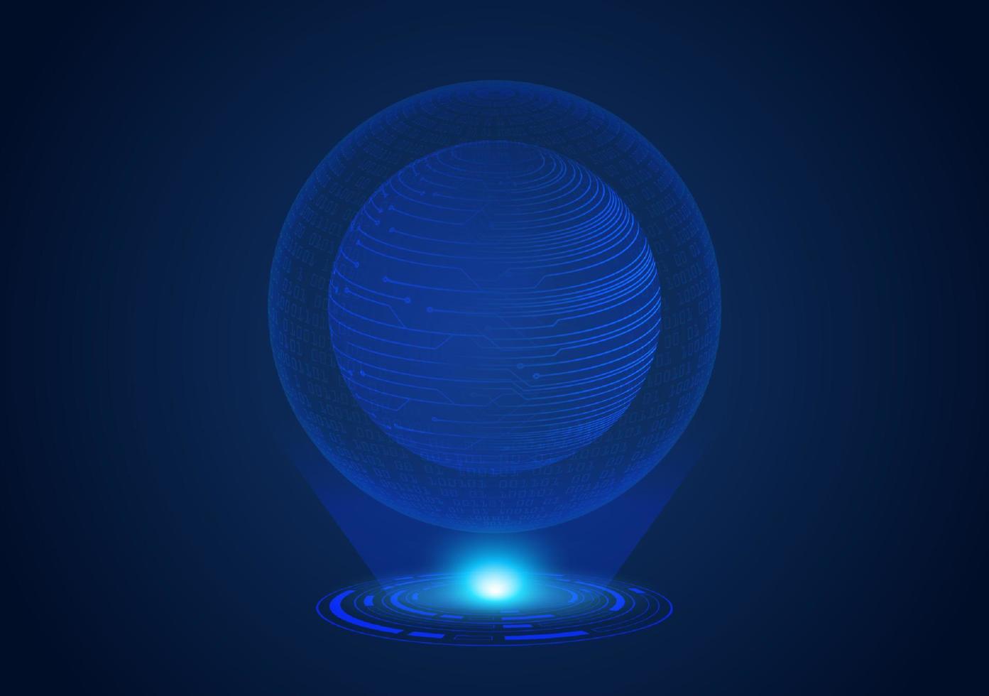 Blue Modern Holographic Globe vector