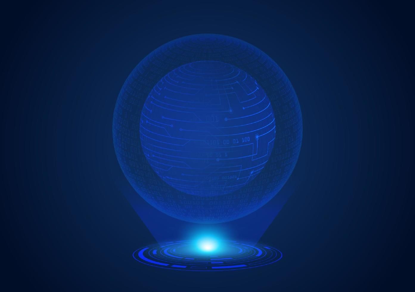 Blue Modern Holographic Globe vector