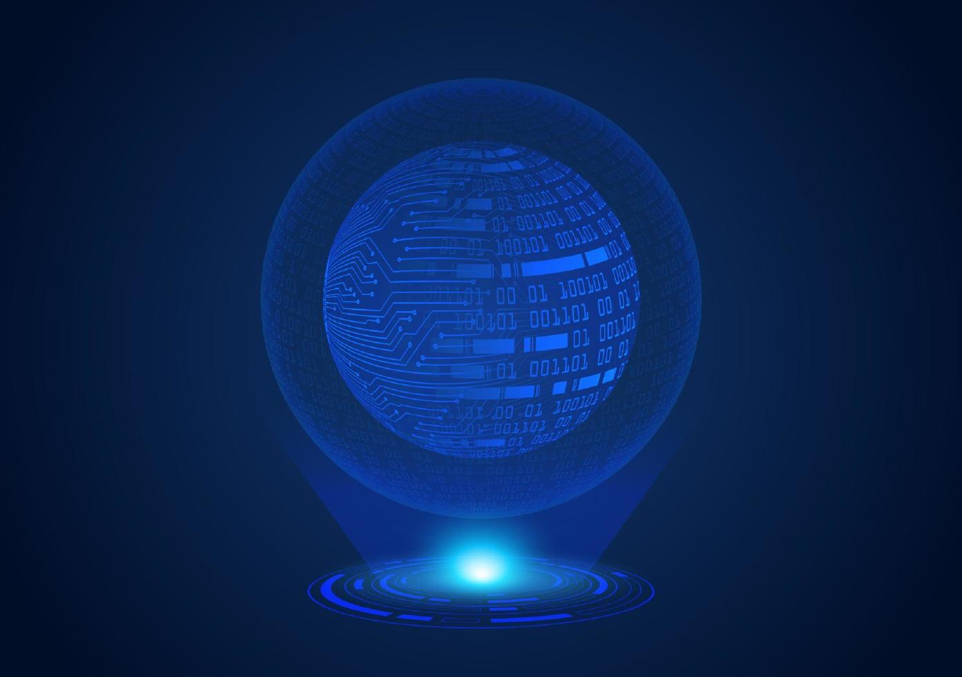 globo holográfico moderno azul vector