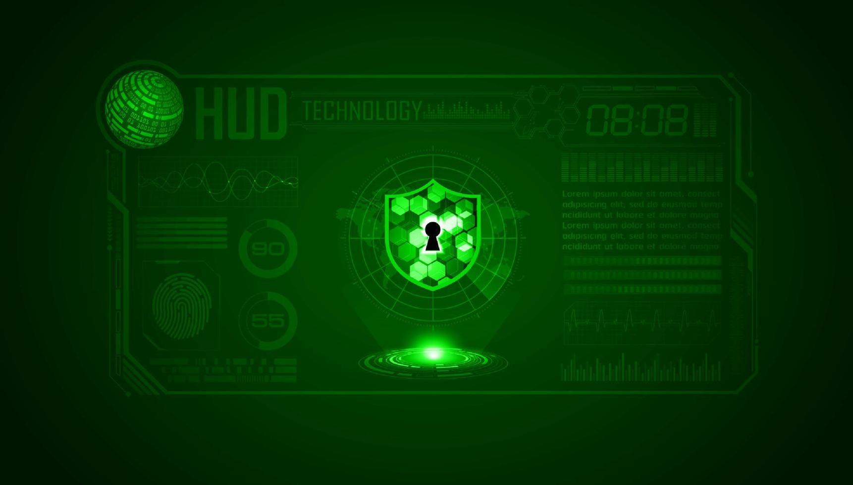 Modern HUD Technology Screen Background with lock vector