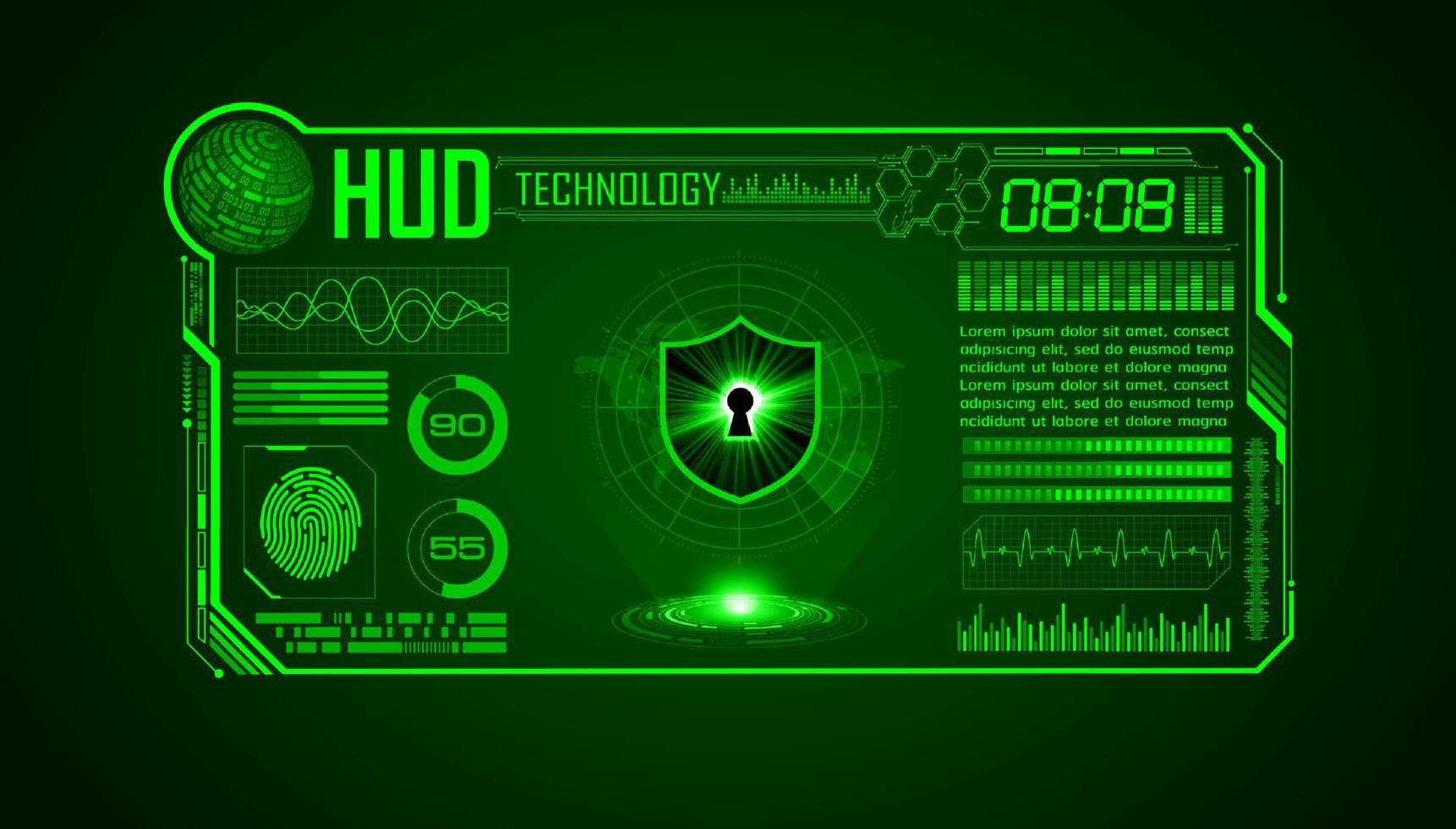 fondo de pantalla de tecnología hud moderna con bloqueo vector