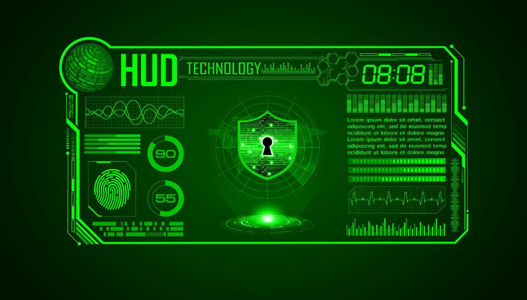 fondo de pantalla de tecnología hud moderna con bloqueo vector